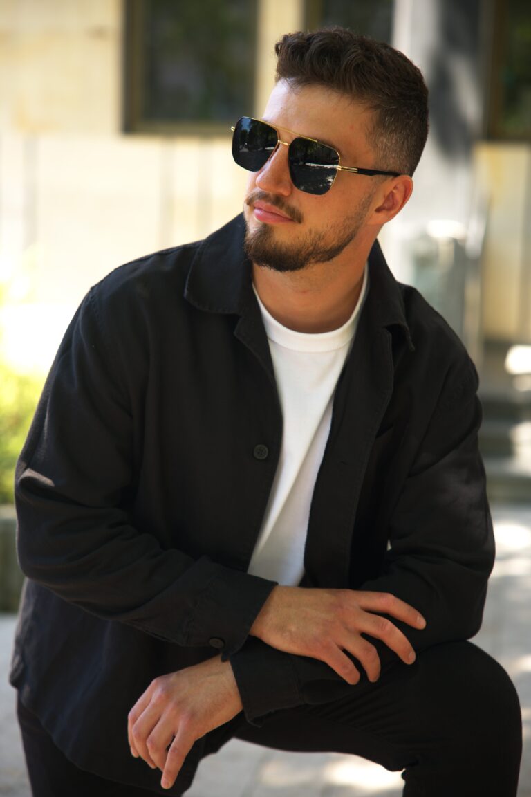 Man wearing POKKO glasses