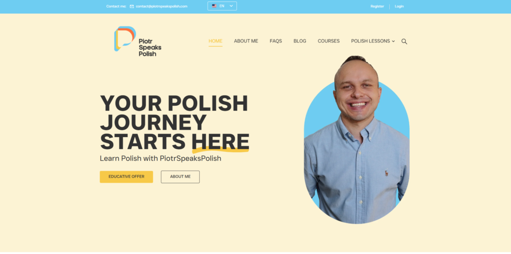 piotrspeakspolish.com homepage
